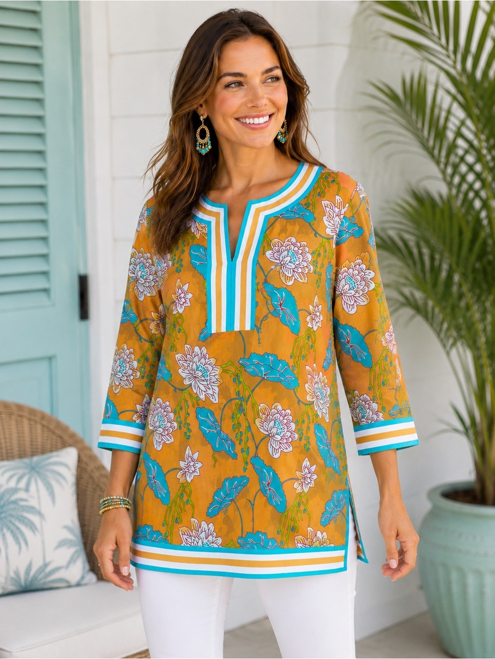 Gretchen Scott Split Neck Tunic - Large